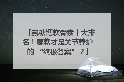 氨糖钙软骨素十大排名！哪款才是关节养护的 “终极答案”？