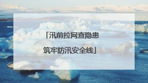 汛前拉网查隐患 筑牢防汛安全线