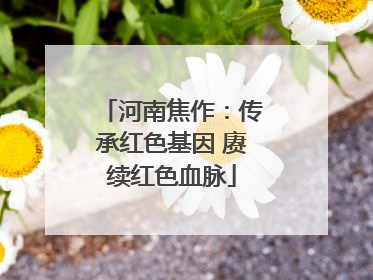 河南焦作：传承红色基因 赓续红色血脉