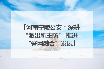 河南宁陵公安：深耕“派出所主防” 推进“警网融合”发展