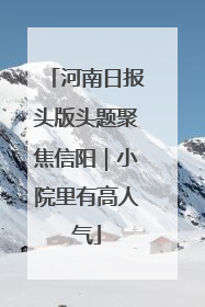 河南日报头版头题聚焦信阳｜小院里有高人气