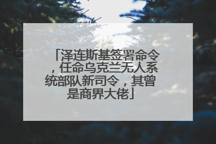 泽连斯基签署命令，任命乌克兰无人系统部队新司令，其曾是商界大佬