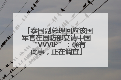 泰国副总理回应该国军官在国防部宴请中国“VVVIP”：确有此事，正在调查