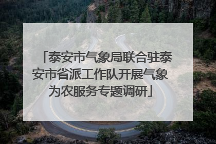 泰安市气象局联合驻泰安市省派工作队开展气象为农服务专题调研
