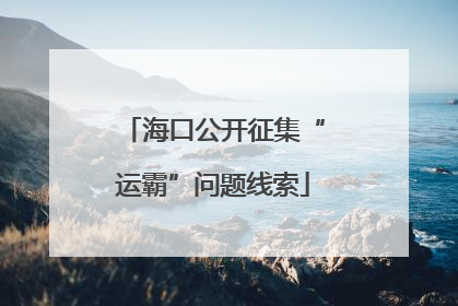 海口公开征集“运霸”问题线索