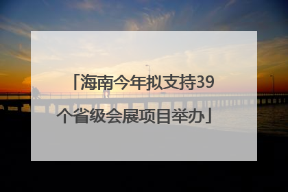 海南今年拟支持39个省级会展项目举办
