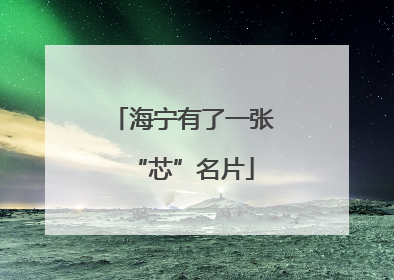 海宁有了一张“芯”名片