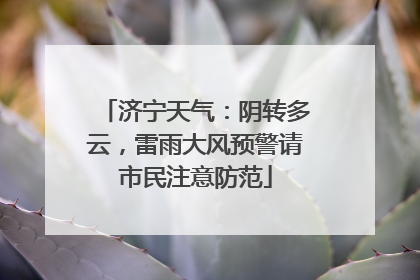 济宁天气：阴转多云，雷雨大风预警请市民注意防范