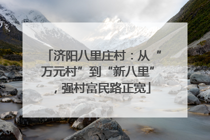 济阳八里庄村：从“万元村”到“新八里”，强村富民路正宽