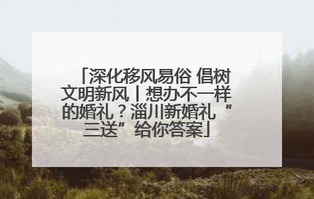 深化移风易俗 倡树文明新风丨想办不一样的婚礼？淄川新婚礼“三送”给你答案