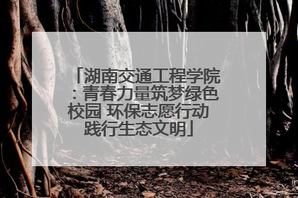 湖南交通工程学院：青春力量筑梦绿色校园 环保志愿行动践行生态文明