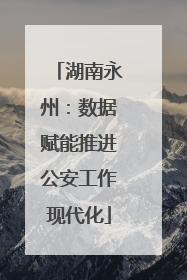 湖南永州：数据赋能推进公安工作现代化