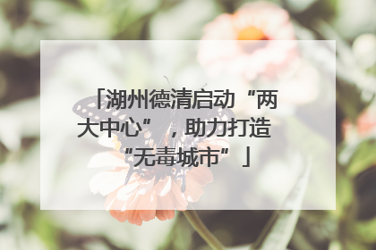 湖州德清启动“两大中心”，助力打造“无毒城市”