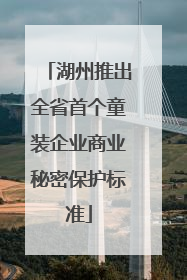 湖州推出全省首个童装企业商业秘密保护标准