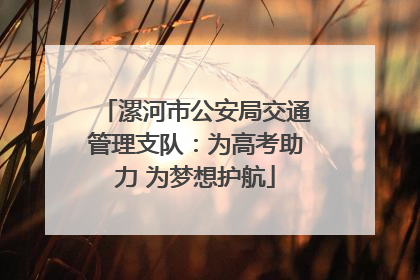 漯河市公安局交通管理支队：为高考助力 为梦想护航