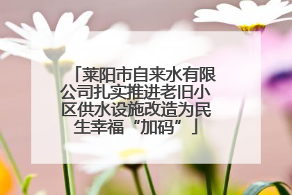 莱阳市自来水有限公司扎实推进老旧小区供水设施改造为民生幸福“加码”