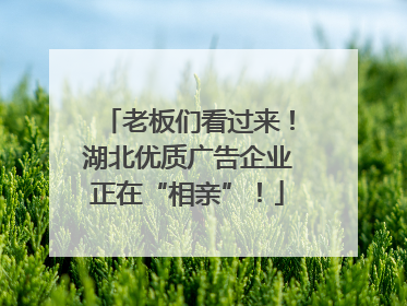 老板们看过来！湖北优质广告企业正在“相亲”！