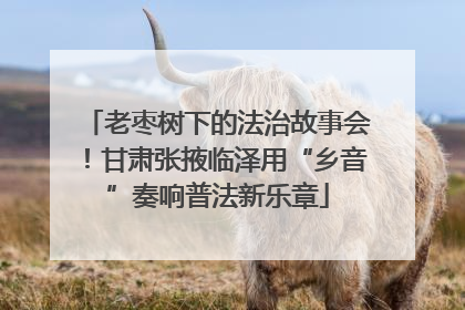 老枣树下的法治故事会！甘肃张掖临泽用“乡音”奏响普法新乐章