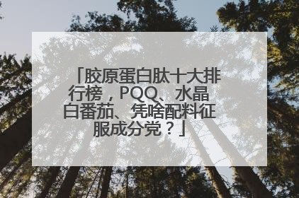 胶原蛋白肽十大排行榜，PQQ、水晶白番茄、凭啥配料征服成分党？