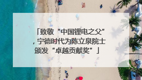 致敬“中国锂电之父”，宁德时代为陈立泉院士颁发“卓越贡献奖”