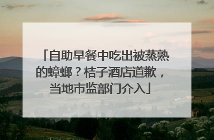 自助早餐中吃出被蒸熟的蟑螂？桔子酒店道歉，当地市监部门介入