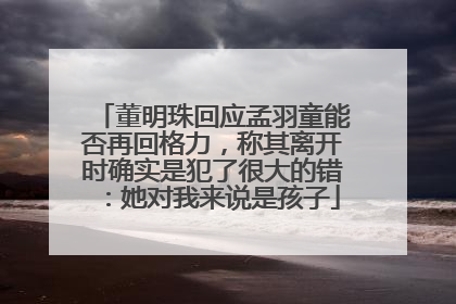 董明珠回应孟羽童能否再回格力，称其离开时确实是犯了很大的错：她对我来说是孩子