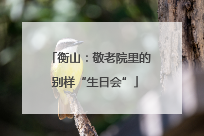 衡山：敬老院里的别样“生日会”