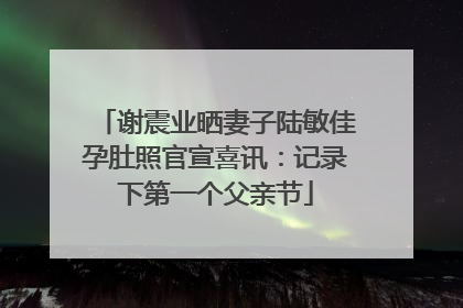 谢震业晒妻子陆敏佳孕肚照官宣喜讯：记录下第一个父亲节