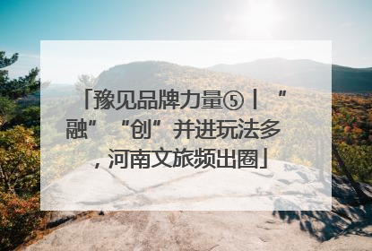 豫见品牌力量⑤丨“融”“创”并进玩法多，河南文旅频出圈