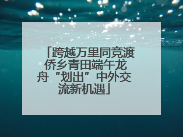 跨越万里同竞渡 侨乡青田端午龙舟“划出”中外交流新机遇