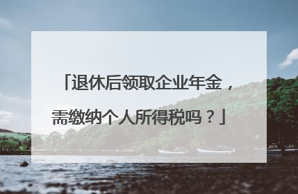 退休后领取企业年金，需缴纳个人所得税吗？