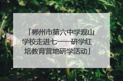 郴州市第六中学观山学校走进七一一研学红培教育营地研学活动