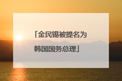 金民锡被提名为韩国国务总理