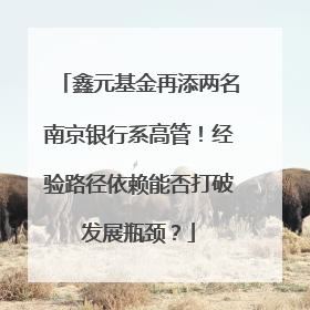 鑫元基金再添两名南京银行系高管！经验路径依赖能否打破发展瓶颈？