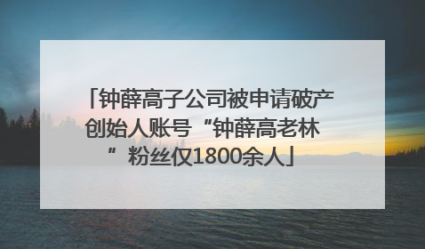钟薛高子公司被申请破产 创始人账号“钟薛高老林”粉丝仅1800余人