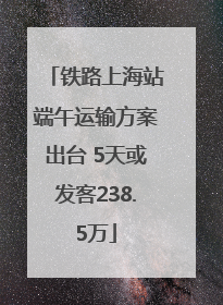 铁路上海站端午运输方案出台 5天或发客238.5万
