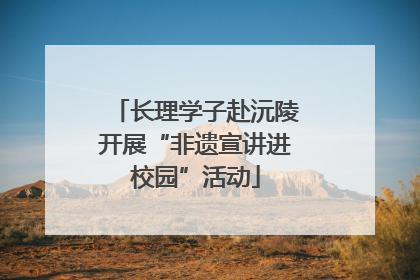 长理学子赴沅陵开展“非遗宣讲进校园”活动