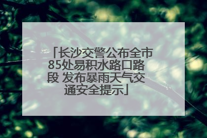 长沙交警公布全市85处易积水路口路段 发布暴雨天气交通安全提示