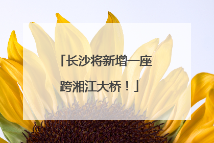 长沙将新增一座跨湘江大桥！