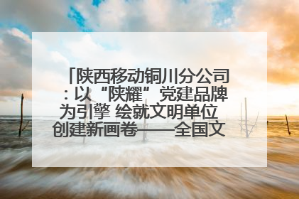陕西移动铜川分公司：以“陕耀”党建品牌为引擎 绘就文明单位创建新画卷——全国文明单位创建纪实