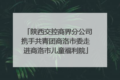 陕西交控商界分公司携手共青团商洛市委走进商洛市儿童福利院