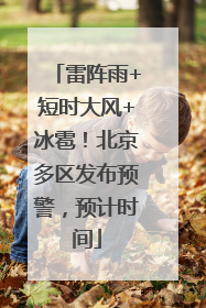 雷阵雨+短时大风+冰雹！北京多区发布预警，预计时间