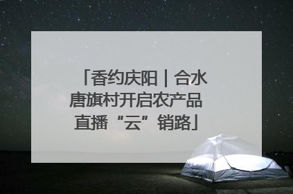 香约庆阳｜合水唐旗村开启农产品直播“云”销路