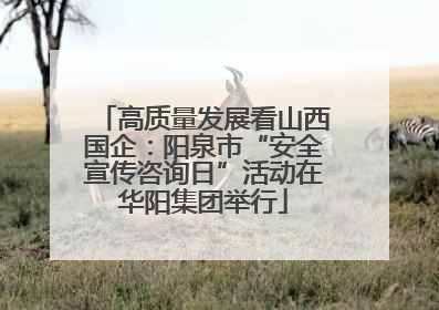 高质量发展看山西国企：阳泉市“安全宣传咨询日”活动在华阳集团举行