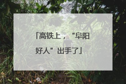 高铁上，“阜阳好人”出手了