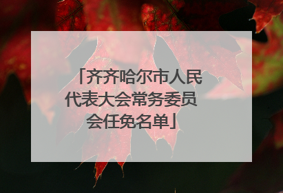齐齐哈尔市人民代表大会常务委员会任免名单