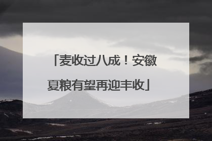 麦收过八成！安徽夏粮有望再迎丰收