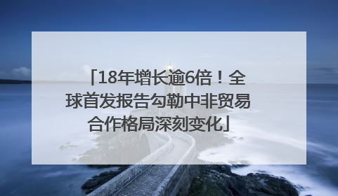 18年增长逾6倍！全球首发报告勾勒中非贸易合作格局深刻变化