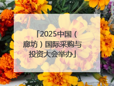 2025中国（廊坊）国际采购与投资大会举办