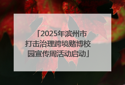 2025年滨州市打击治理跨境赌博校园宣传周活动启动